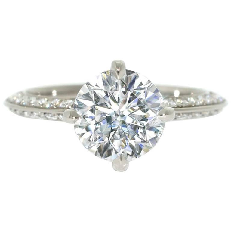 Lizunova 2.03 Carat GIA Diamond Bridal Solitaire Ring in 18 Karat Gold For Sale
