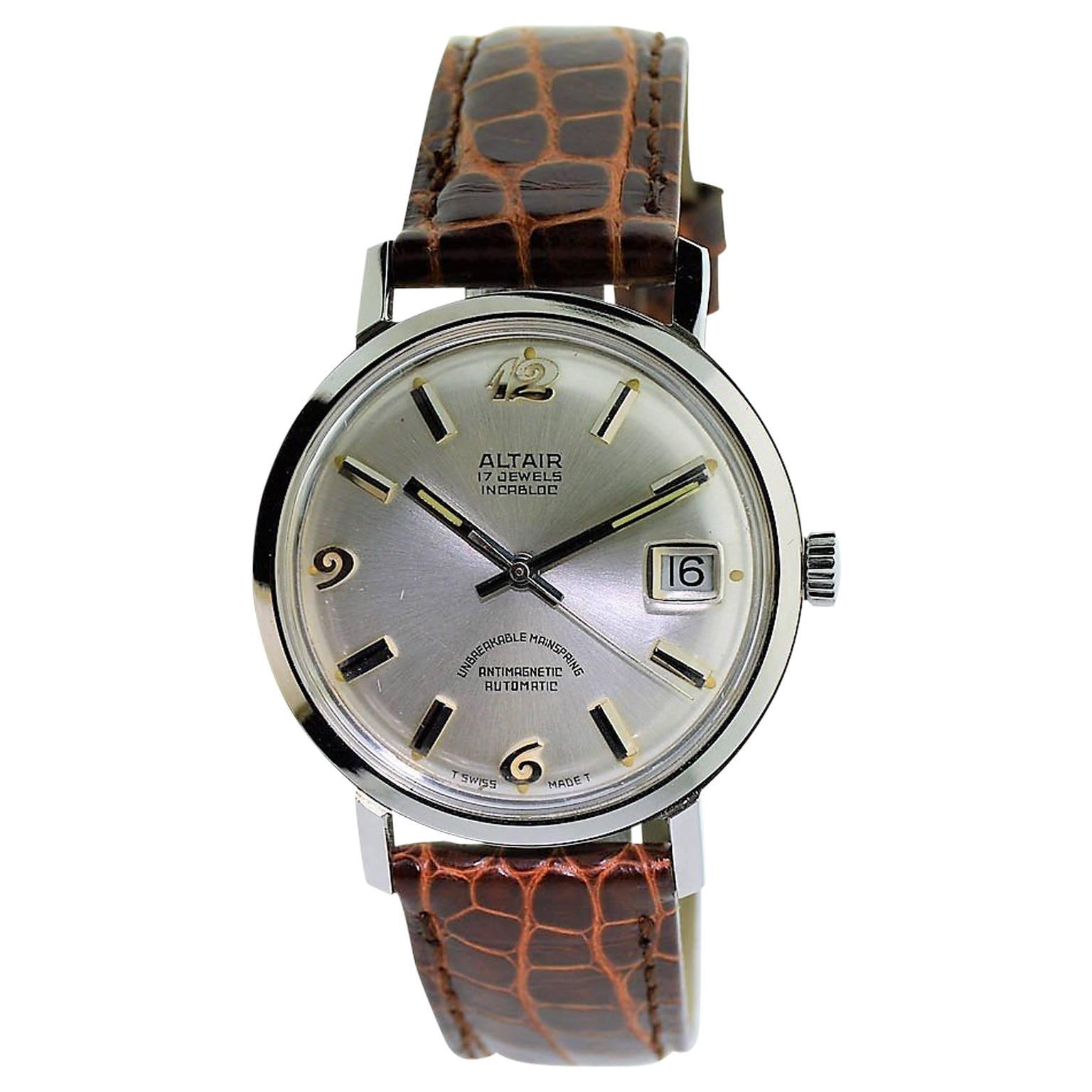 Altair Stainless Steel Calendar Automatic Watch New Old Stock