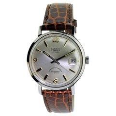 Retro Altair Stainless Steel Calendar Automatic Watch New Old Stock