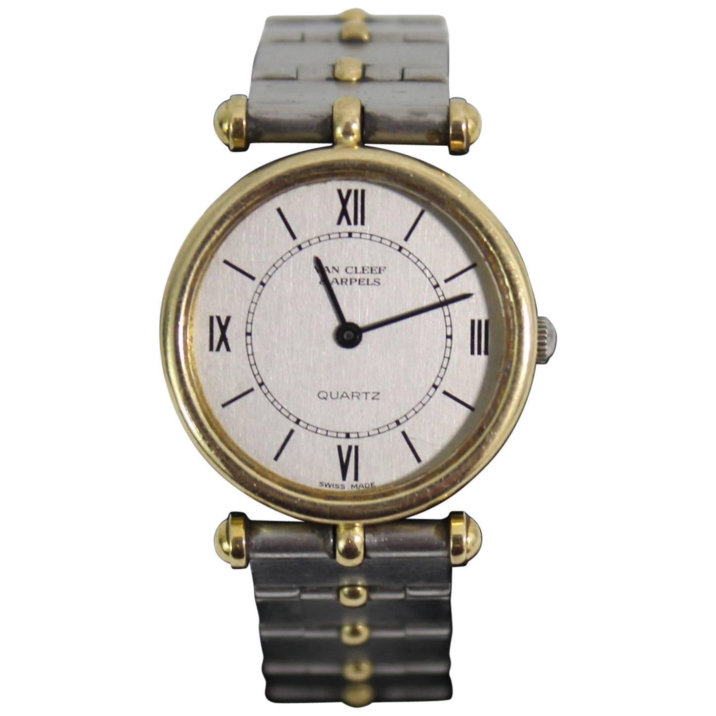Vintage Ladies Van Cleef & Arpels Gold and Steel Quartz Watch
