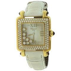 Used Chopard Happy Sport Seven Floating Diamond Yellow Gold Square Watch 27/6679