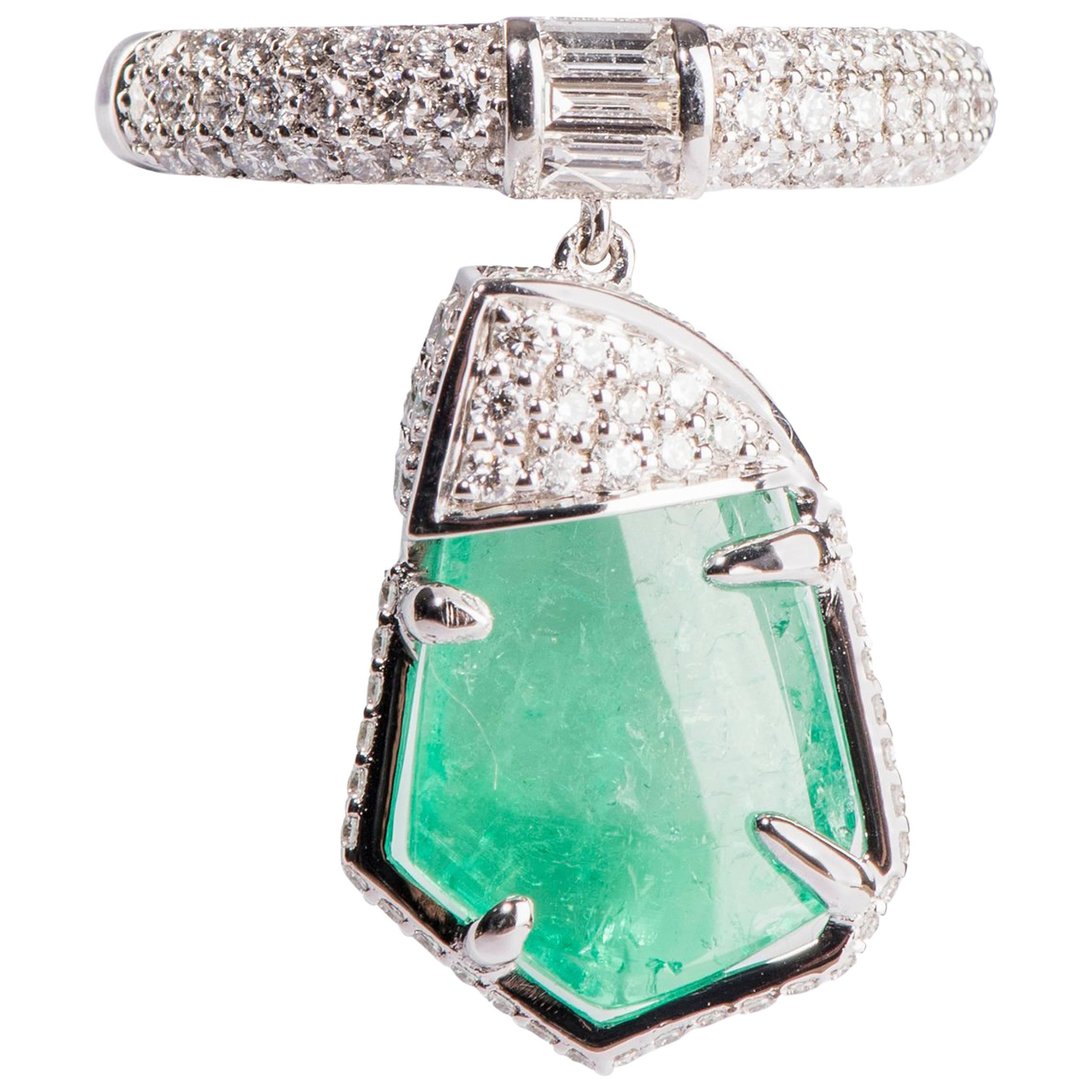 Emerald and Diamond Tassel Ring