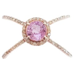 Pink Sapphire and Fancy Yellow Diamond Ring