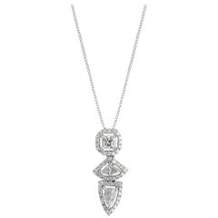 Three Fancy Diamond Vertical Necklace