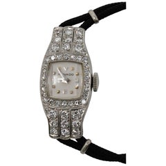 Vintage Movado Wristwatch in Platinum with 48 Diamonds