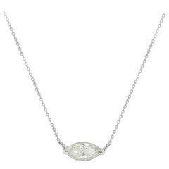 East West Marquise Diamond Solitaire Necklace