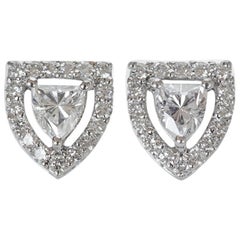 Fancy Shield Shape Diamond Stud Earrings