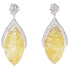 Carved Citrine Earrings