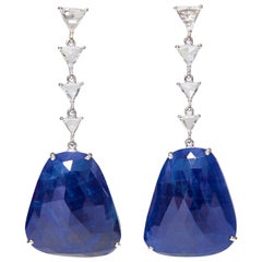 Sapphire Slice and Diamond Earrings