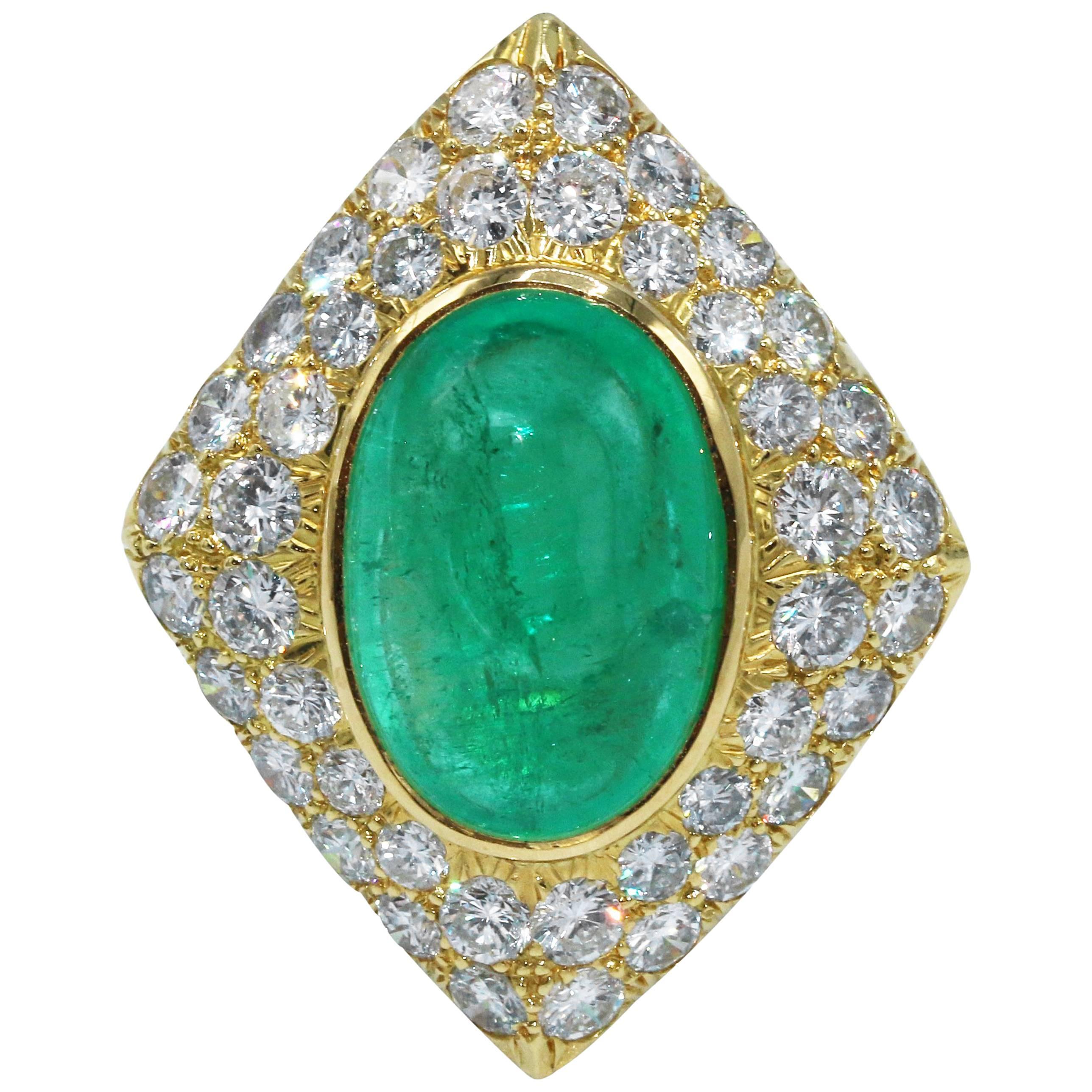 10.00 Carat Colombian Emerald and Diamond Ring