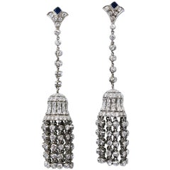 Diamond and Sapphire Tassel Earrings