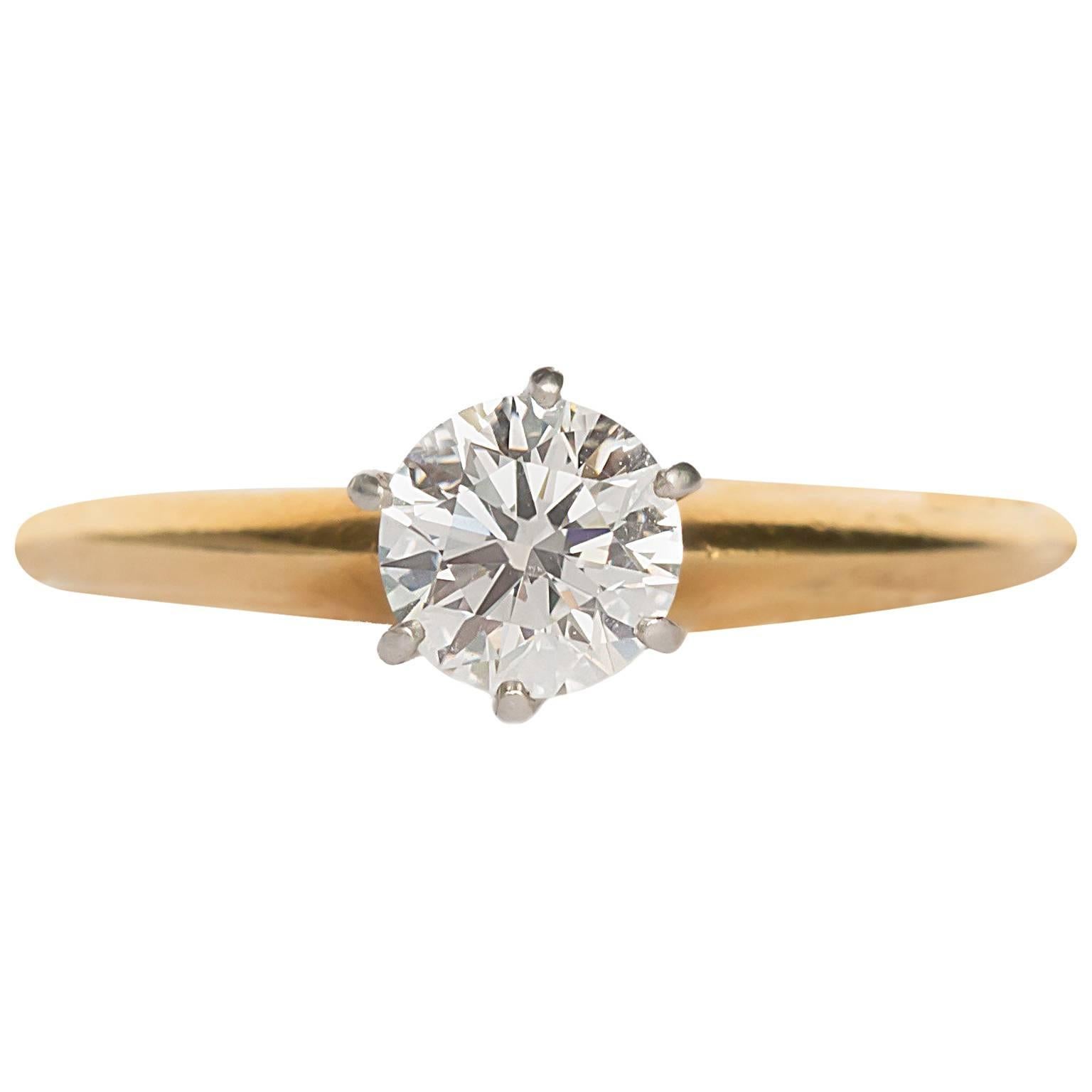 .56 Karat Diamant Gelb- und Weißgold Tiffany & Co. Verlobungsring