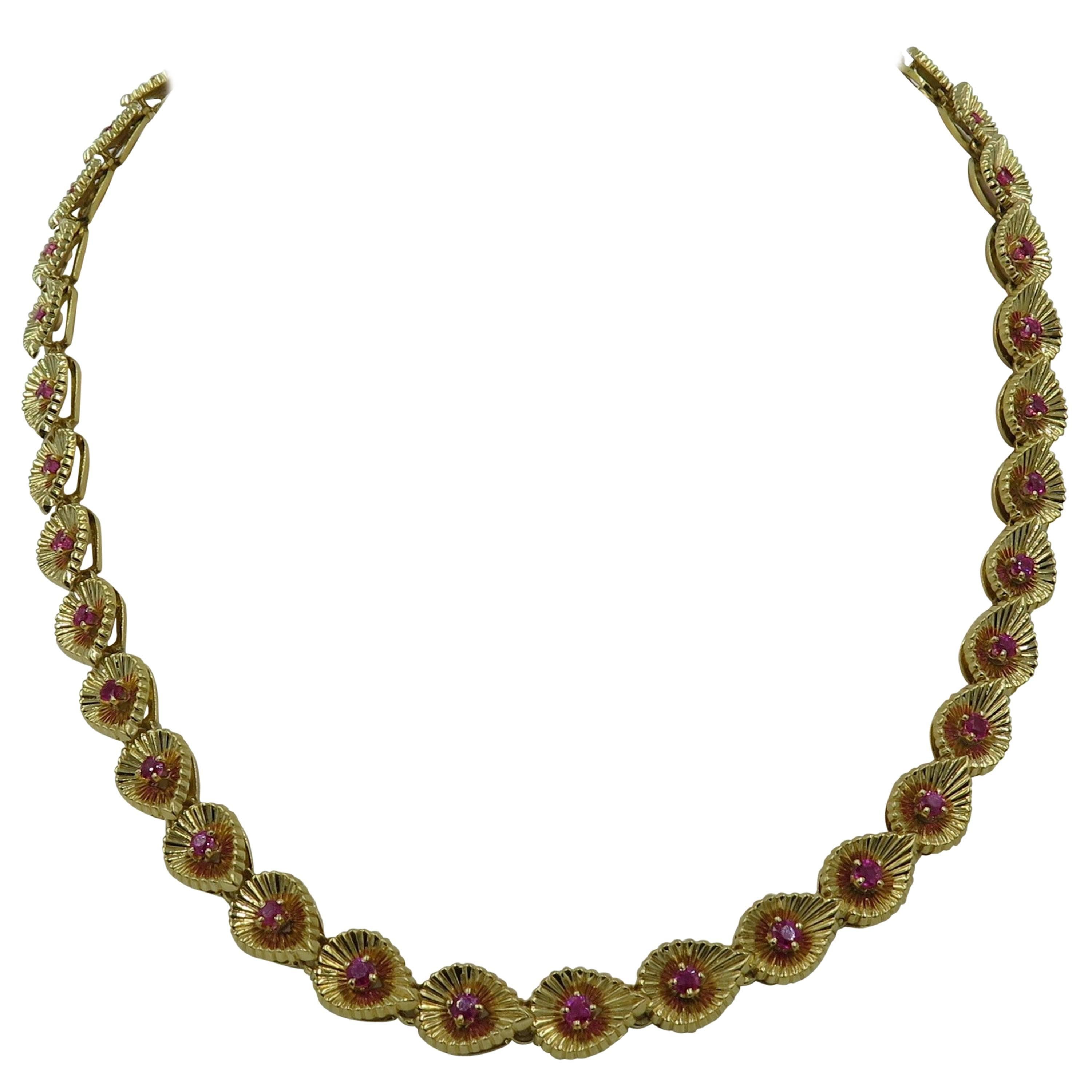 Tiffany & Co. Ruby and Gold Necklace