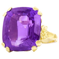 1960s Amethyst Set Gold Ring