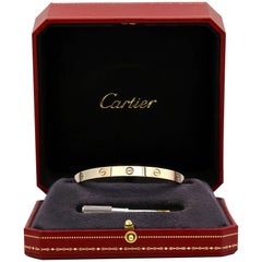 18 Karat White Gold Diamond "LOVE" Bangle Bracelet by Cartier