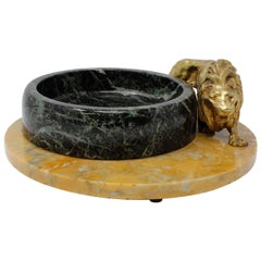 French Gilt Bronze Lion Vide Poche