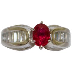 Used Stunning Ruby and Diamond Platinum Ring in Platinum