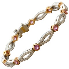 Neil Joseph Diamond Pink Sapphire Gold Bracelet