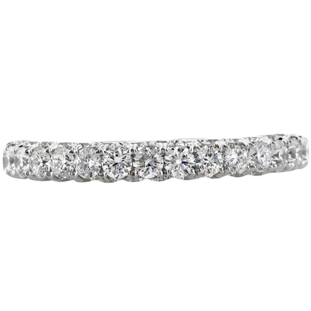 Mark Broumand 1.50ct Round Brilliant Cut Diamond Wedding Band in 18k White Gold For Sale