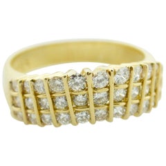 Stylish 18 Karat Yellow Gold Diamond Ring
