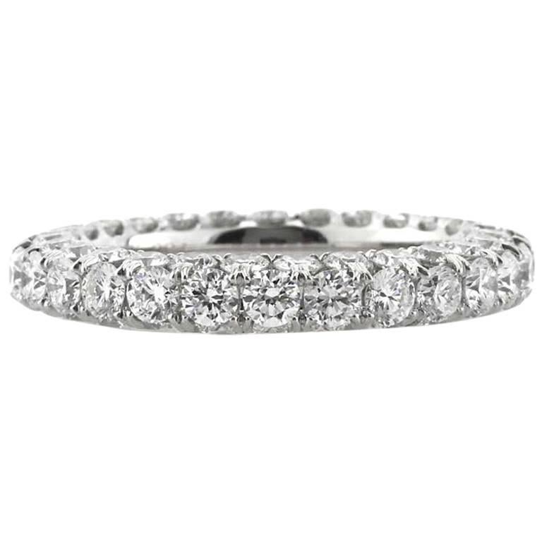 Mark Broumand 4.00 Carat Round Brilliant Cut Diamond Three-Sided Eternity Band For Sale