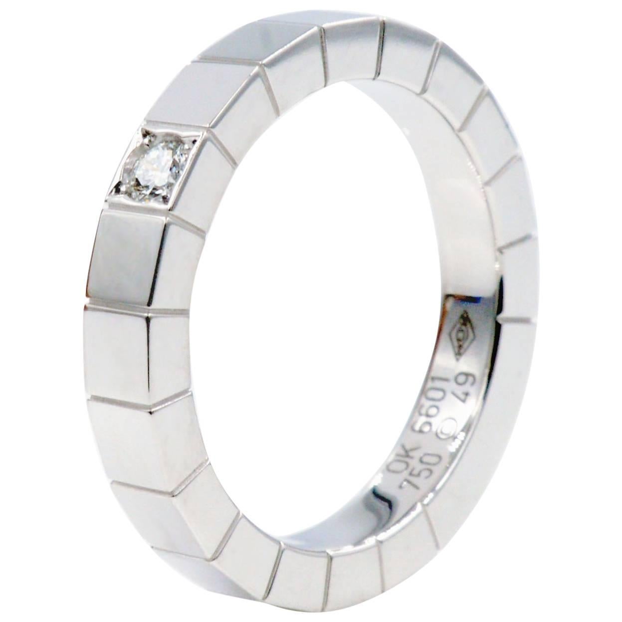 White Gold with Single Diamond Lanieres One Wedding Band Ring