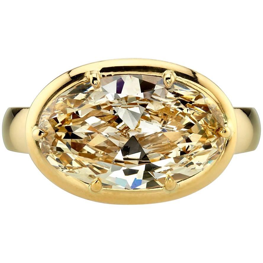 3.58 Carat Moval Cut Diamond Ring