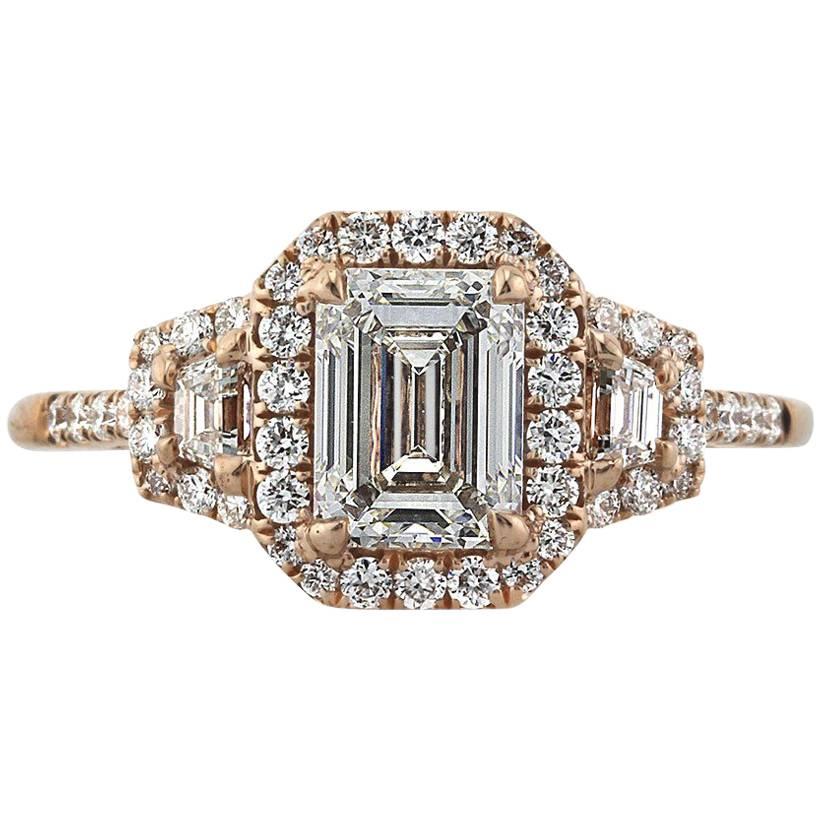 Mark Broumand 1.90 Carat Emerald Cut Diamond Engagement Ring