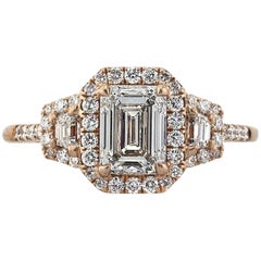 Mark Broumand, bague de fiançailles avec diamant taille émeraude de 1,90 carat