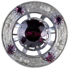 Antique Victorian Scottish Brooch Paste Amethyst, circa 1880