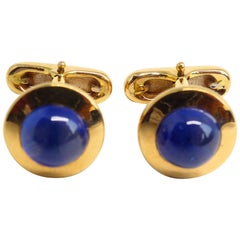 Fine Sapphire 18 Karat Rose Gold Cufflinks