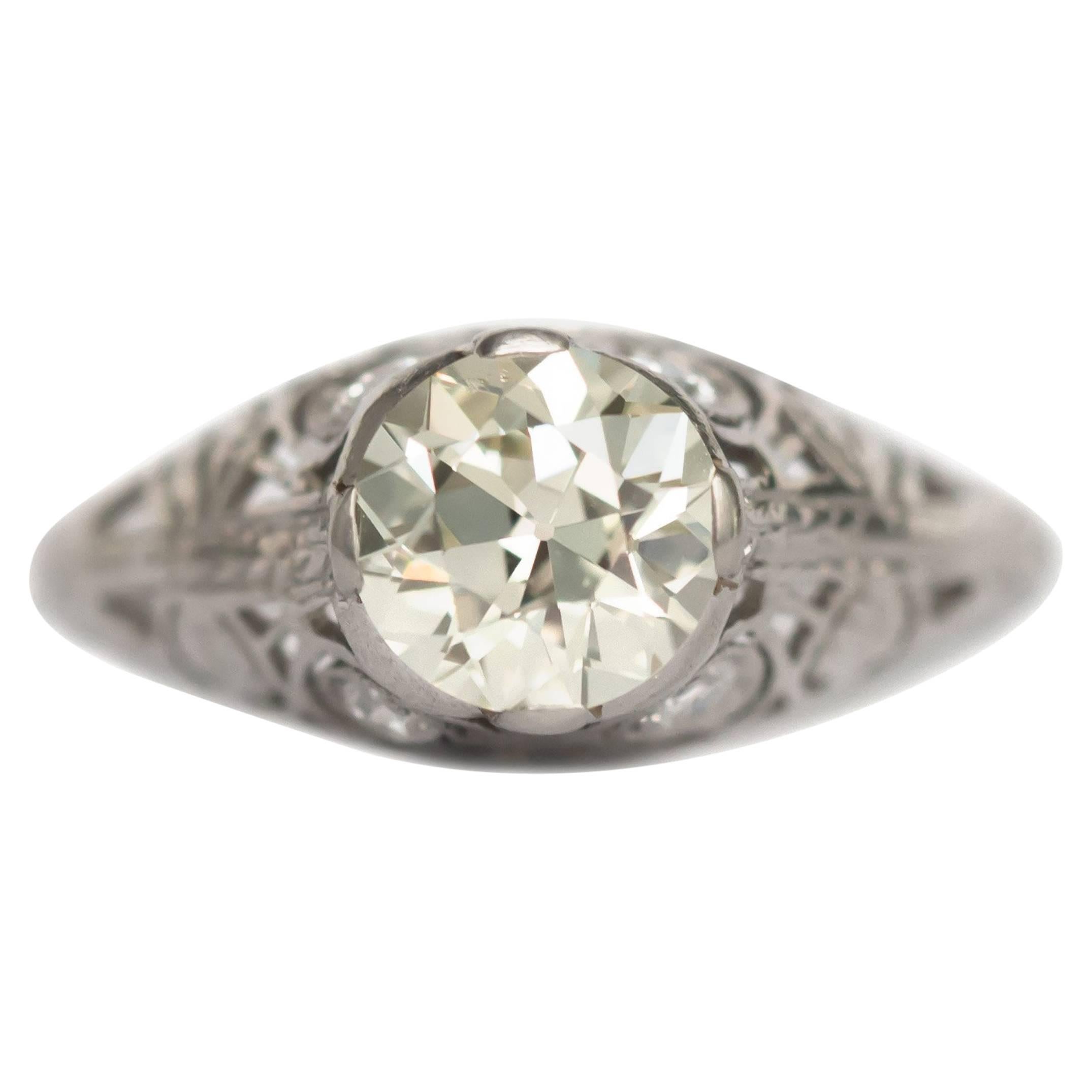 1.25 Carat Diamond Platinum Engagement Ring For Sale
