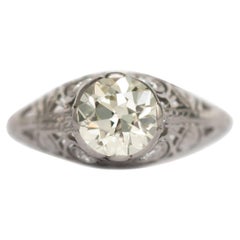 Antique 1.25 Carat Diamond Platinum Engagement Ring