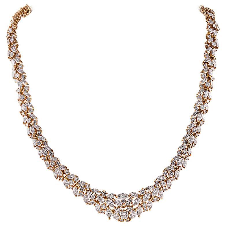 25 Carats of Diamonds Gold Cluster Necklace
