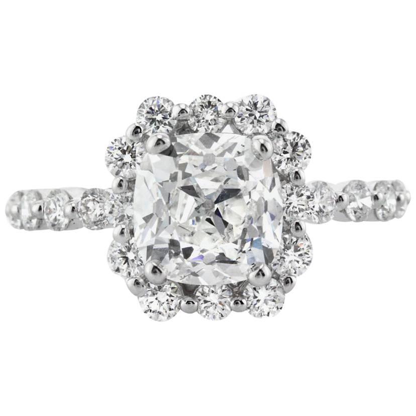 Mark Broumand 3.50 Carat Old Mine Cut Diamond Engagement Ring