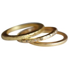 Wedding 22k-21k Gold Small Band Ring More Contemporary Fashion Stacking Bridal 