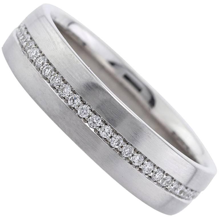 Anneau de mariage d'éternité pour hommes Mark Broumand en diamant rond brillant de 0,50 carat en vente