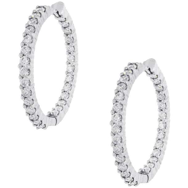 Roberto Coin 1.53 Carat Diamond Hoops For Sale at 1stDibs