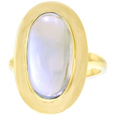Vintage 1950s Moonstone Set Gold Ring