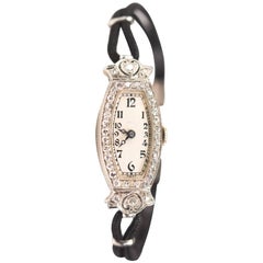 Concord Ladies Platinum Diamond Manual Wind Wristwatch, 1920s