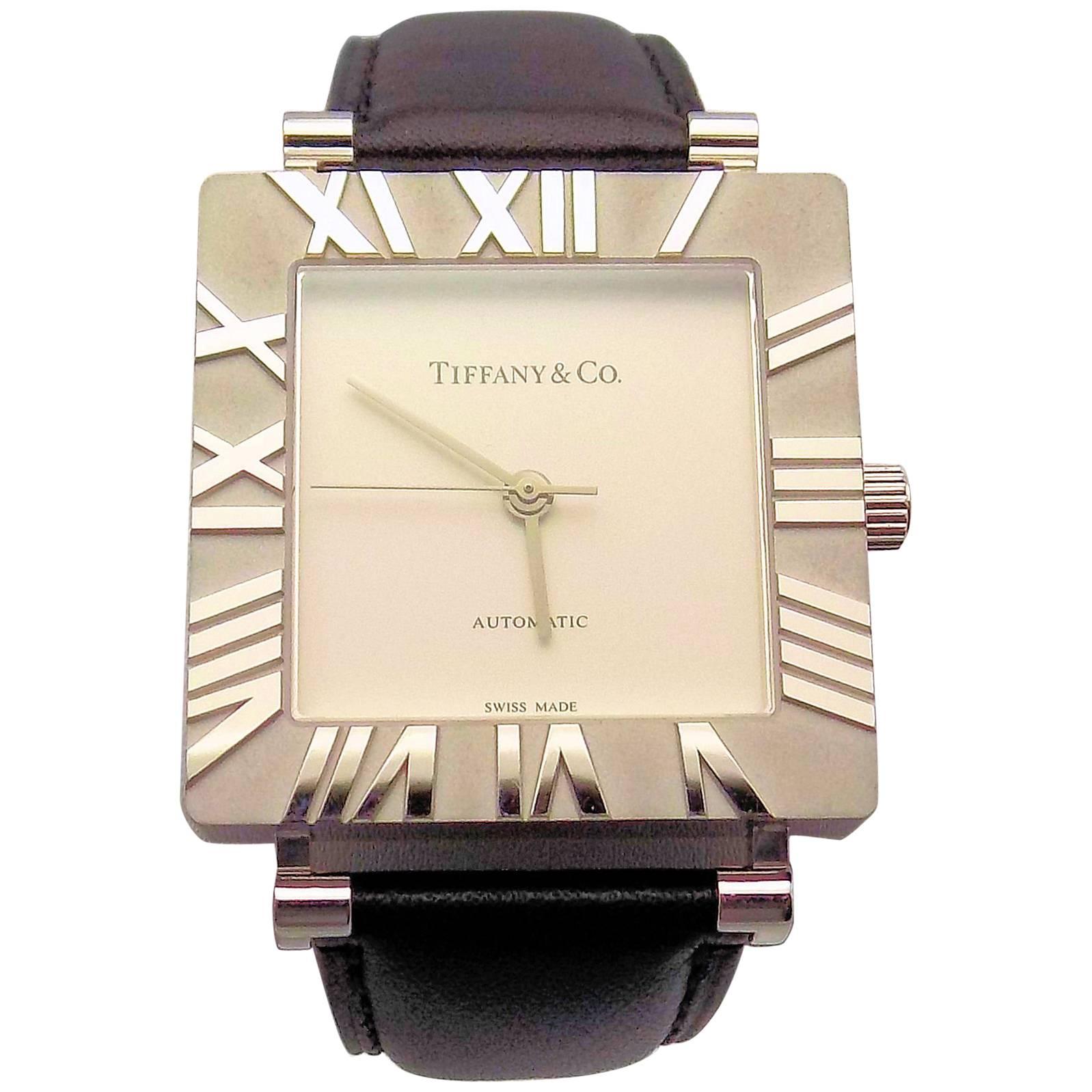 Tiffany & Co. Sterling Silver Atlas Automatic Wristwatch