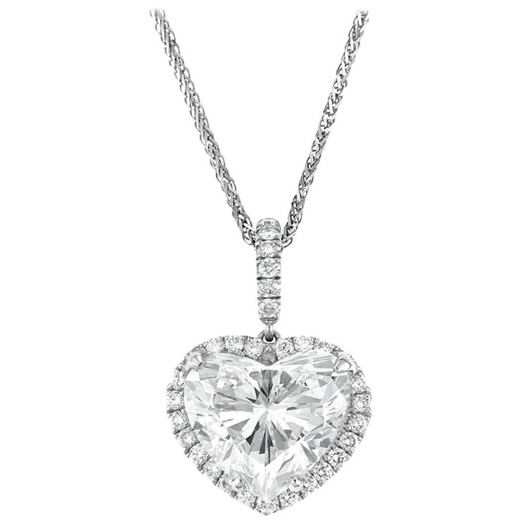 Mark Broumand 4.75 Carat Heart Shaped Diamond Pendant