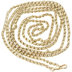 Long Early 20th Century French 18 Karat Gold Chain