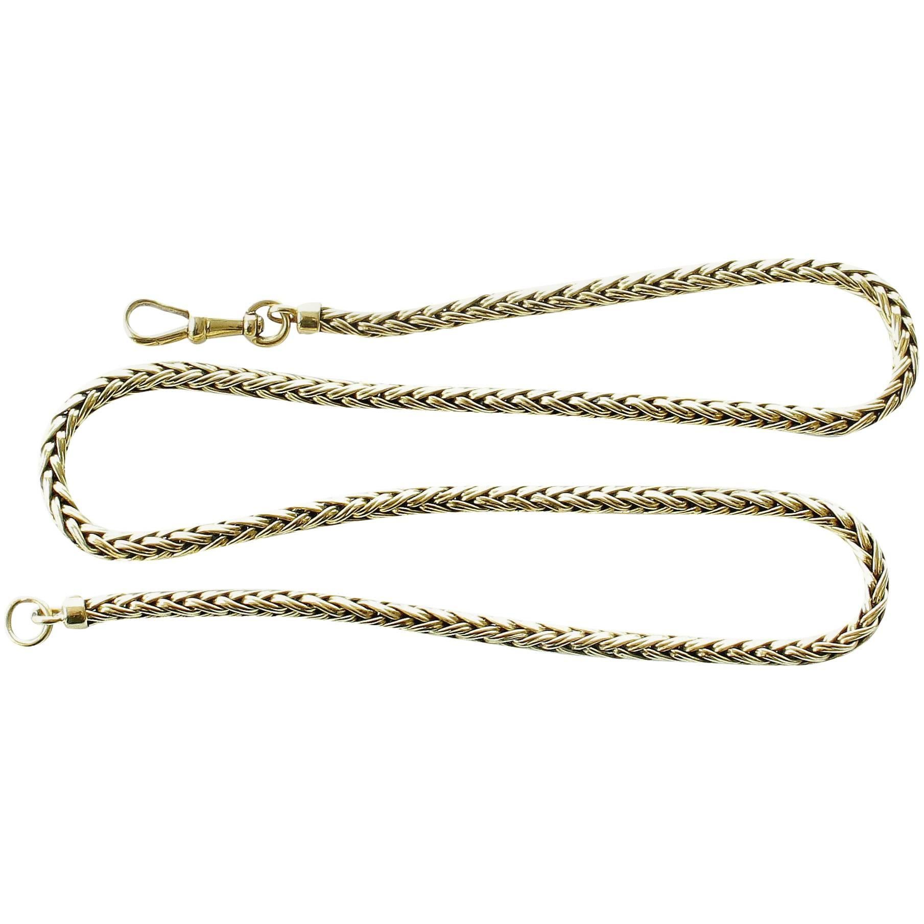 1960s French Braided 18 Karat Gold Necklace