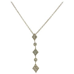 Mark Patterson 18 Karat White Gold Diamond Drop Necklace