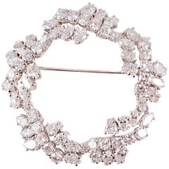 Tiffany & Co. Platinum 6.50 Carat Diamond Leaf Brooch