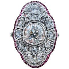 Antique Edwardian Diamond and Ruby Ring