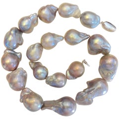 Michael Kneebone Grey Baroque Cloud Pearl Necklace