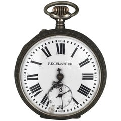 Antique Pocketwatch Reguateur Veritable Echappement Roskopf Oversized Railroad