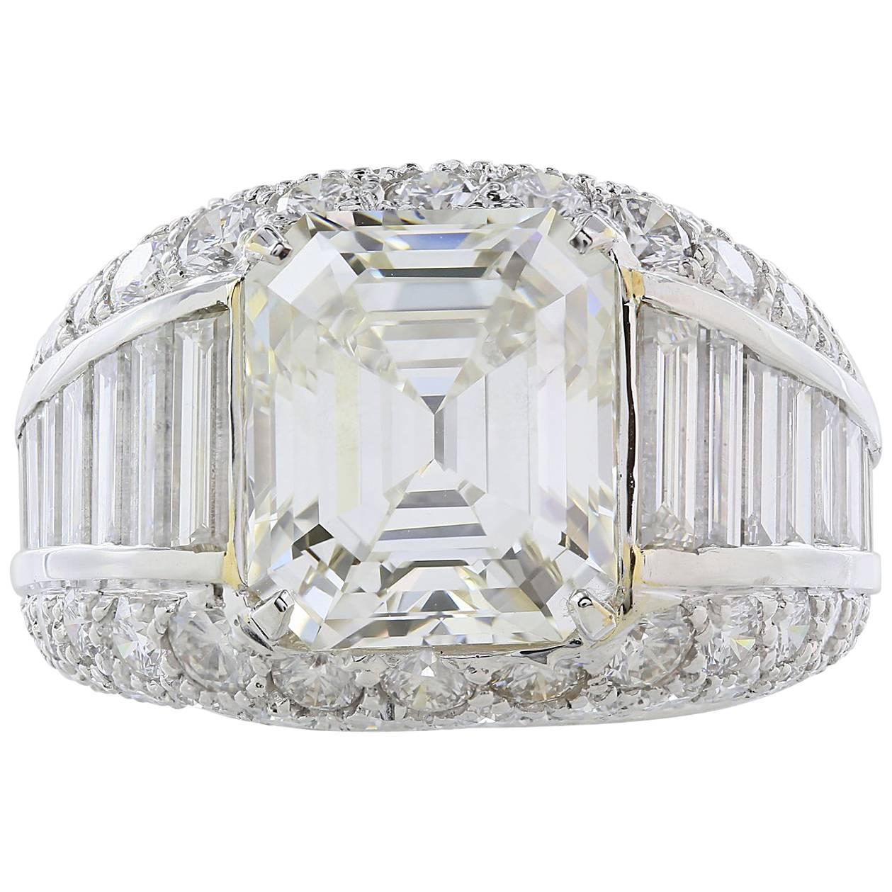 5.02 carat Emerald Cut Diamond Ring  For Sale
